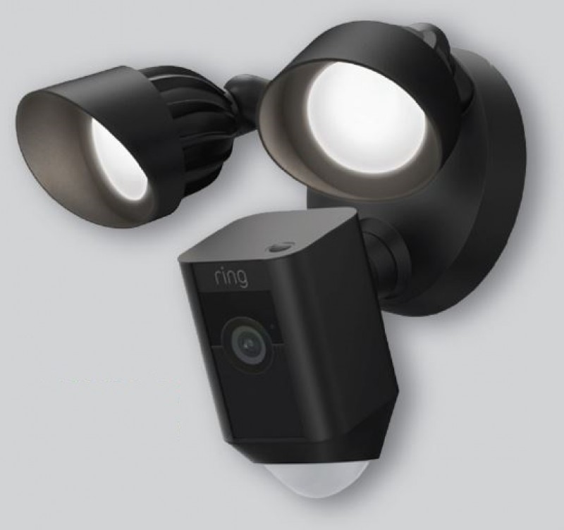 Ring Floodlight Camera Wired Plus in Black